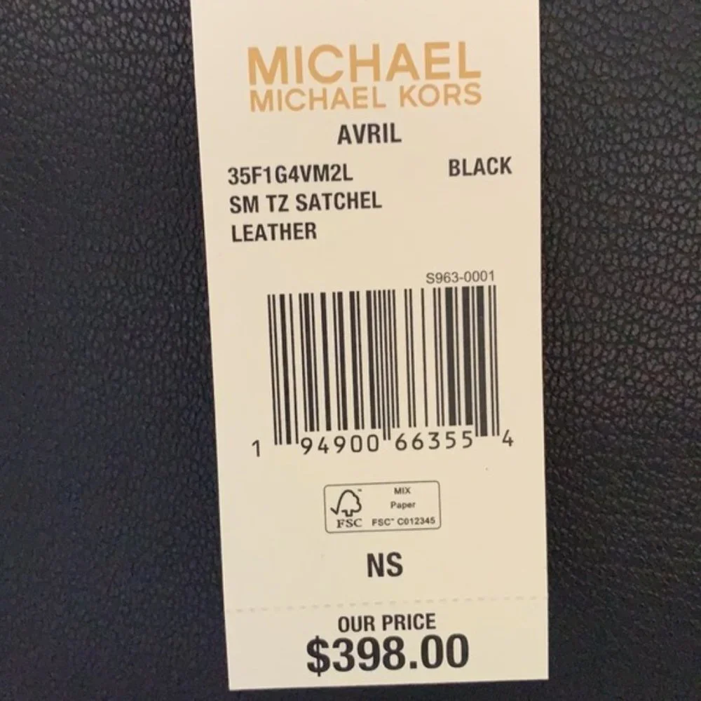 Michael Kors Avril Small Leather Top-Zip Satchel Black color - Picture 6 of 16